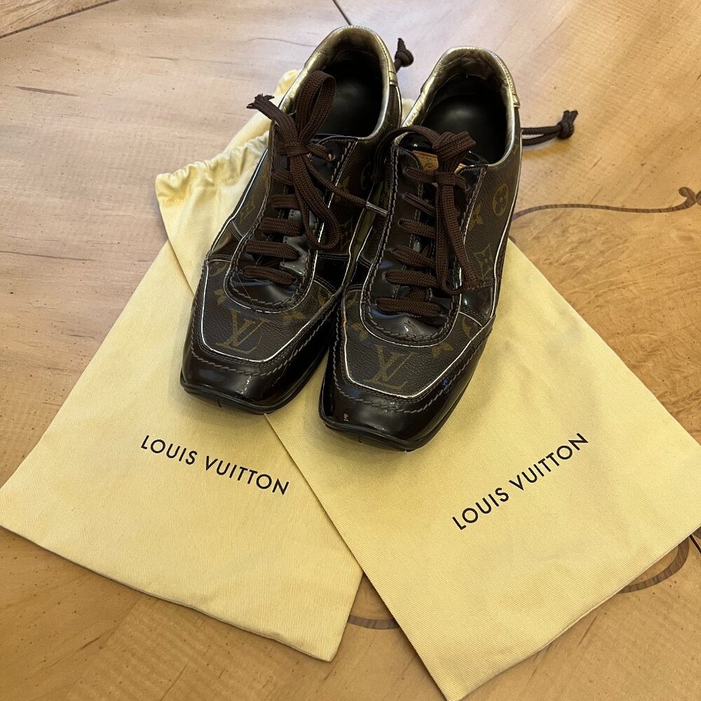 ✨ LOUIS VUITTON Monogram Patent Sneakers 👟🤎 EU 38.5 | Women’s 8 | 2006 RARE
